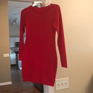 Red body-con dress